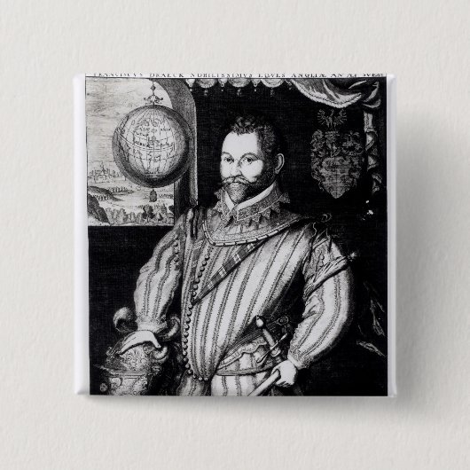 Porträt von Sir Francis Drake Button (Vorderseite)