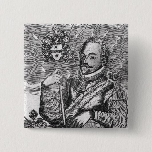 Porträt von Sir Francis Drake Button (Vorderseite)