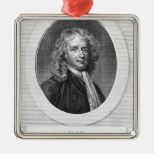 Porträt von Sir Isaac Newton Ornament Aus Metall
