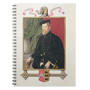 Porträt von Sir Nicholas Throckmorton (1515-71) Notizblock