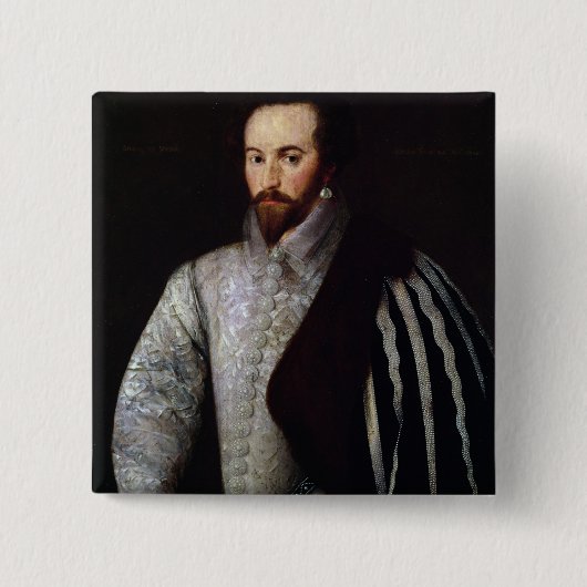 Porträt von Sir Walter Raleigh 1588 Button (Vorderseite)