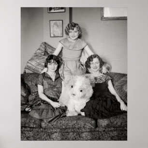 Porträt von Sisters, 1924. Vintages Foto Poster