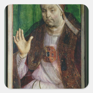 Porträt von Sixtus IV c.1475 Quadratischer Aufkleber