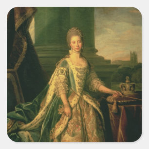 Porträt von Sophie Charlotte Quadratischer Aufkleber