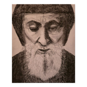 Porträt von St. Charbel Makhlouf Poster