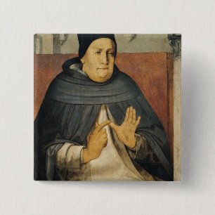 Porträt von St Thomas Thomas von Aquin c.1475 Button