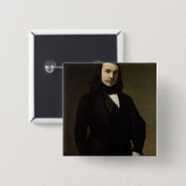 Porträt von Theophile Gautier, 1839 Button (Vorne & Hinten)
