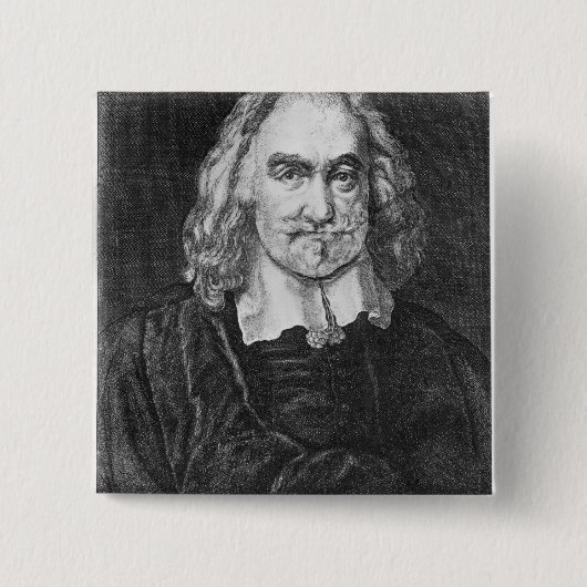 Porträt von Thomas Hobbes Button (Vorderseite)