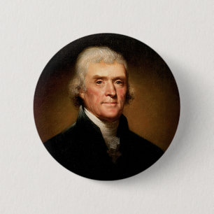 Porträt von Thomas Jefferson durch Rembrandt Peal Button