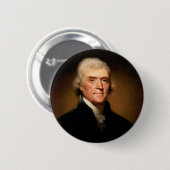 Porträt von Thomas Jefferson durch Rembrandt Peale Button (Vorne & Hinten)