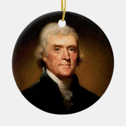 Porträt von Thomas Jefferson durch Rembrandt Peale Keramik Ornament (Vorne)