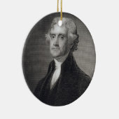 Porträt von Thomas Jefferson, graviert durch Keramikornament (Rechts)