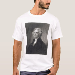 Porträt von Thomas Jefferson, graviert durch T-Shirt