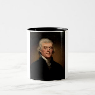 Porträt von Thomas Jefferson (von Rembrandt Peale) Zweifarbige Tasse