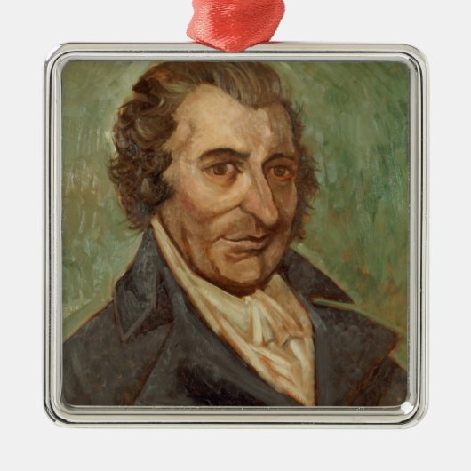 Porträt von Thomas Paine Silbernes Ornament (Vorne)