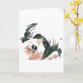 Porträt von Tibetan Terrier Karte (Gelbe Blume)