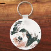 Porträt von Tibetan Terrier Schlüsselanhänger (Vorderseite)