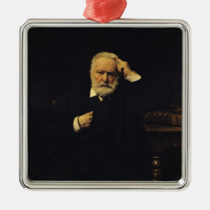 Porträt von Victor Hugo 1879 Silbernes Ornament