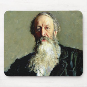 Porträt von Vladimir Stasov, 1883 Mousepad