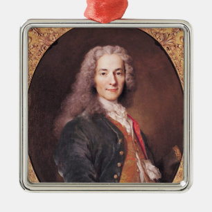 Porträt von Voltaire alterte 23, 1728 Silbernes Ornament