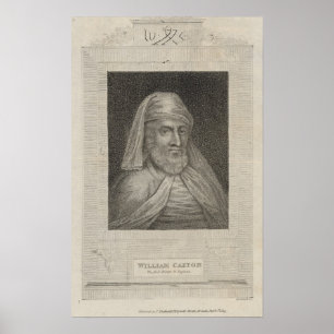 Porträt von William Caxton und von seinem Drucker Poster