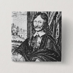 Porträt von William Lilly (1602-81), von seinem Button