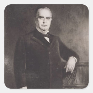 Porträt von William McKinley (litho) Quadratischer Aufkleber