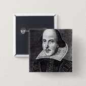Porträt von William Shakespeare Button (Vorne & Hinten)