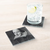 Porträt von William Shakespeare Glasuntersetzer (Schrägansicht)