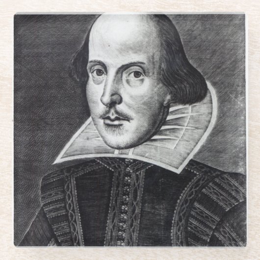 Porträt von William Shakespeare Glasuntersetzer (Vorderseite)