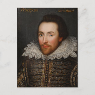 Porträt von William Shakespeare im Vintage-Stil Postkarte