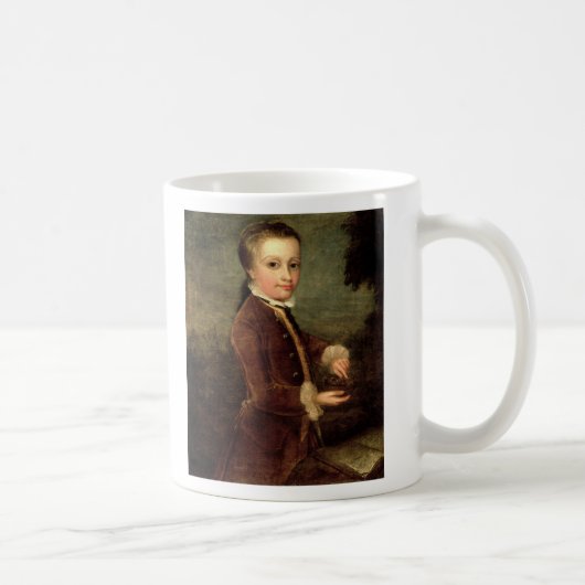 Porträt von Wolfgang Amadeus Mozart alterte Tasse (Rechts)