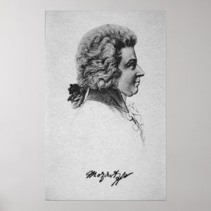 Porträt von Wolfgang Amadeus Mozart Poster