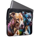 Porträt von zwei Pit Bulls Laptopschutzhülle (Vorne Rechts)