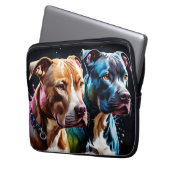 Porträt von zwei Pit Bulls Laptopschutzhülle (Vorderseite Links)
