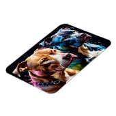 Porträt von zwei Pit Bulls Magnet (Linke Seite)