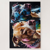 Porträt von zwei Pit Bulls Puzzle (Vertikal)