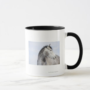 Porträt weißen Pferds 2 Tasse