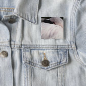 Porträt-Zeichnungseffekt Kunst Rosa Flamingo Button (Beispiel)