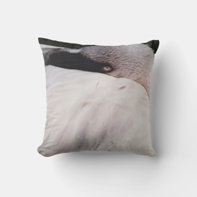 Porträt-Zeichnungseffekt Kunst Rosa Flamingo Kissen (Vorderseite)