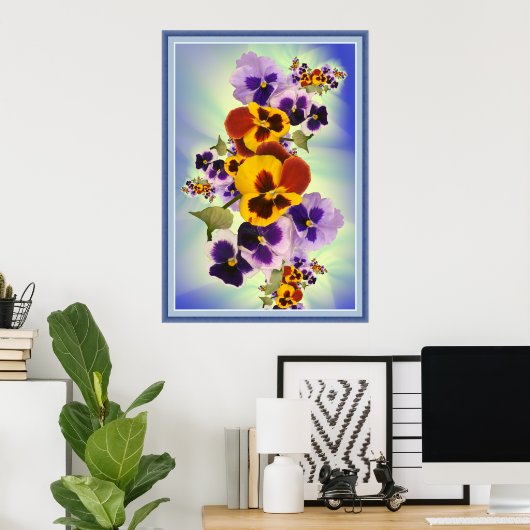 Porträtansicht der Stiefmütterchen Poster (Heimbüro)