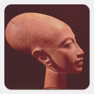 Porträtbüste einer Tochter von König Akhenaten Quadratischer Aufkleber