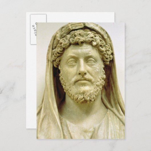 Porträtbüste von Marcus Aurelius Postkarte (Vorne/Hinten)