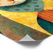 Porträtdarstellung einer Sad Ginger Katze Poster (Ecke)