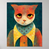 Porträtdarstellung einer Sad Ginger Katze Poster (Vorne)