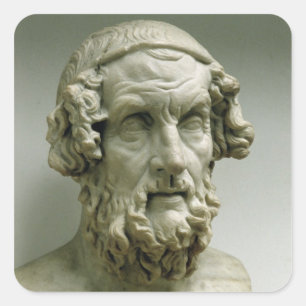 Porträtfehlschlag von Homer Quadratischer Aufkleber