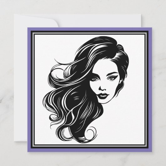 Porträtkarte Schwarz/Weiß Karte (Vorderseite)