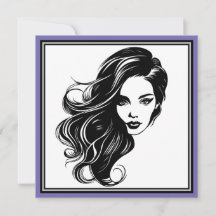 Porträtkarte Schwarz/Weiß