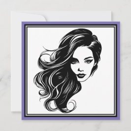 Porträtkarte Schwarz/Weiß Karte