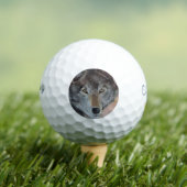 Porträtmalerei auf Grauwolf Golfball (Insitu T-Shirt)